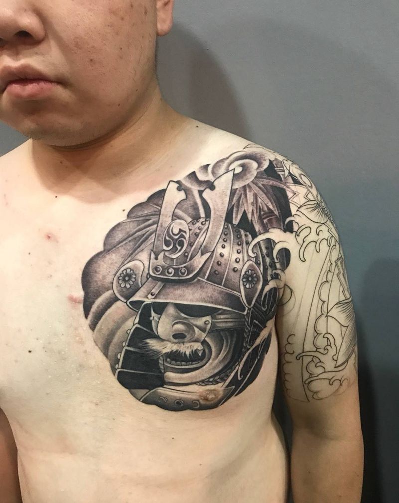 鬼武士纹身图片