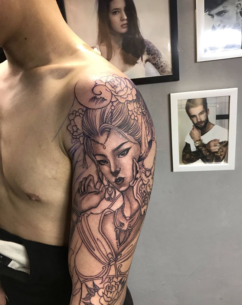 艺妓纹身图片_刺青纹身图案