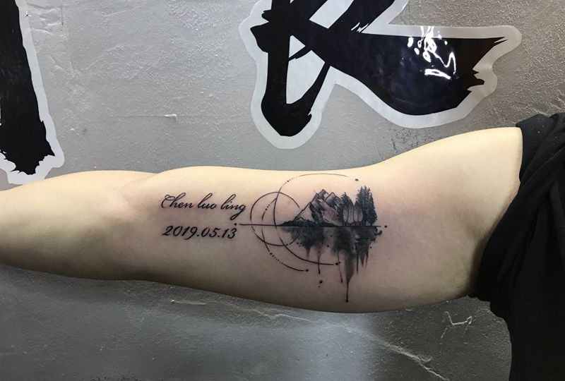 女儿的名字纹身图片_手臂纹身图案