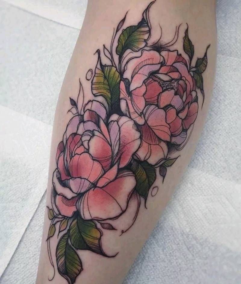 彩色花花 有喜欢的嘛纹身图片