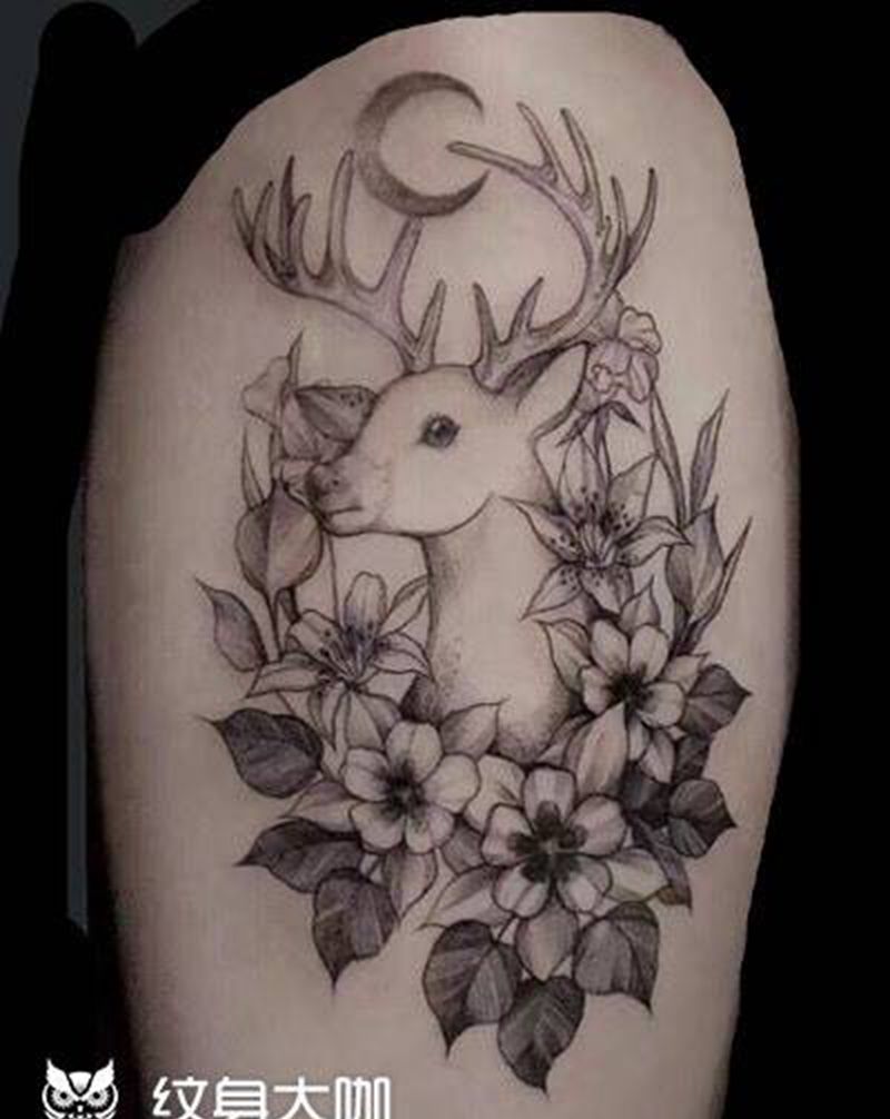 鹿纹身图片
