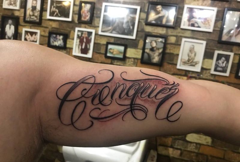 花体英文纹身图片