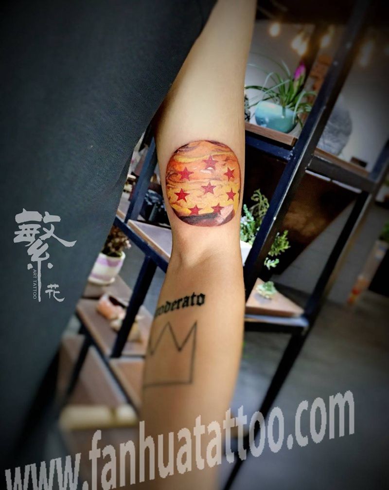 七龙珠纹身图片_成品手稿手部手臂写实鬼神图腾纹身图案