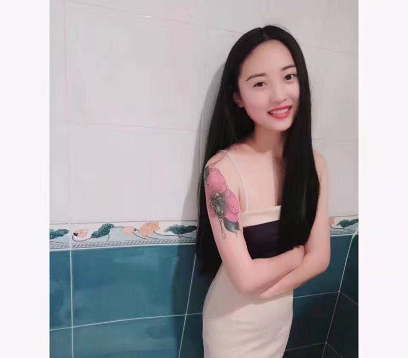 纹家秀纹身图片_成品手稿肩部胸部手臂欧美清新传统人物植物纹身图案