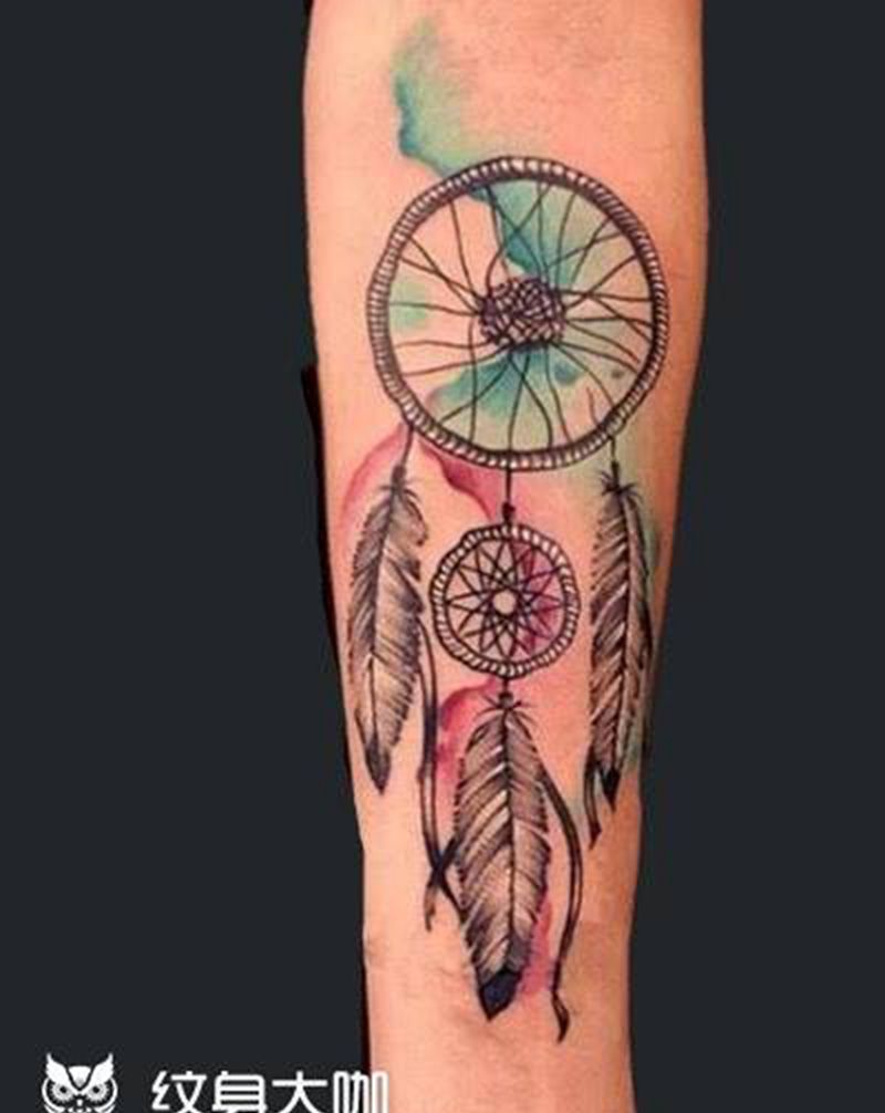 捕梦网纹身图片