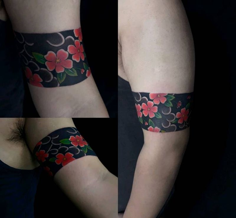 臂环纹身图片_手臂老传统纹身图案