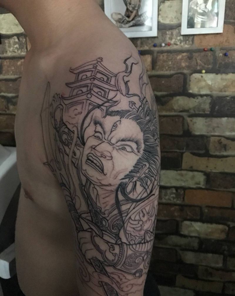 二郎神纹身图片