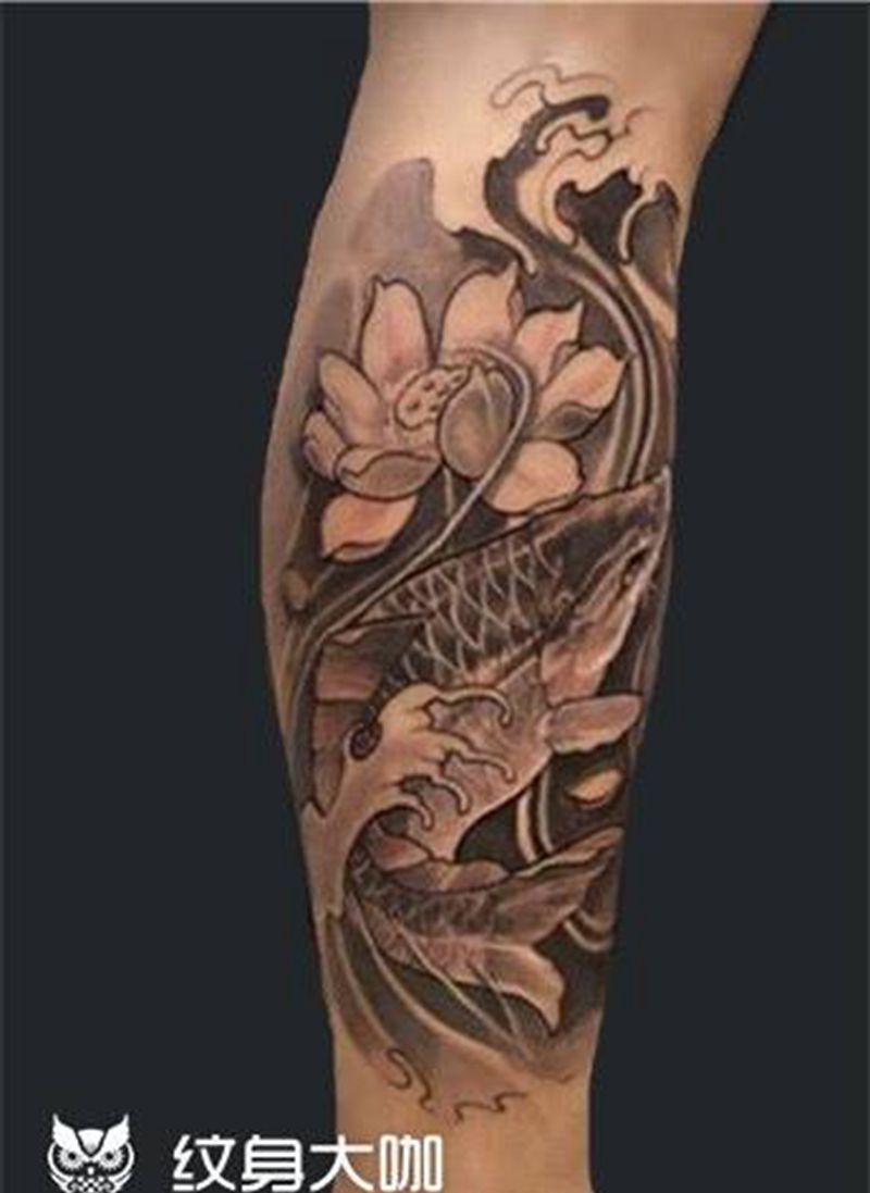 小腿纹身图片