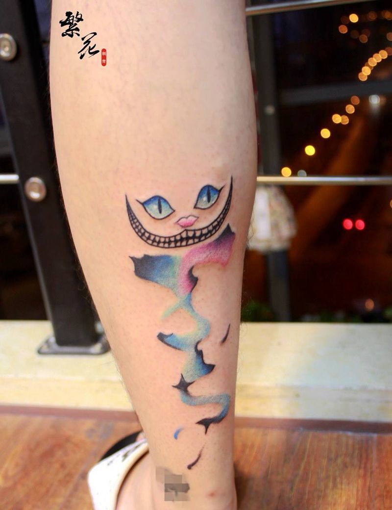 猫 海盗纹身图片_成品手稿背部欧美动物字符纹身图案