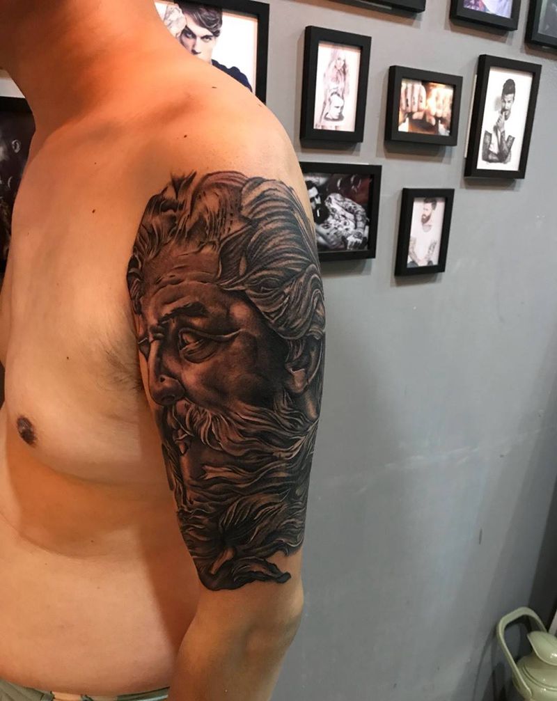 海神波塞冬纹身图片