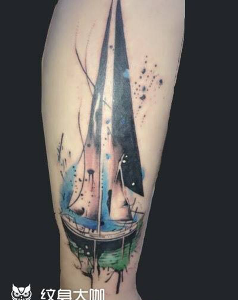 帆船纹身图片