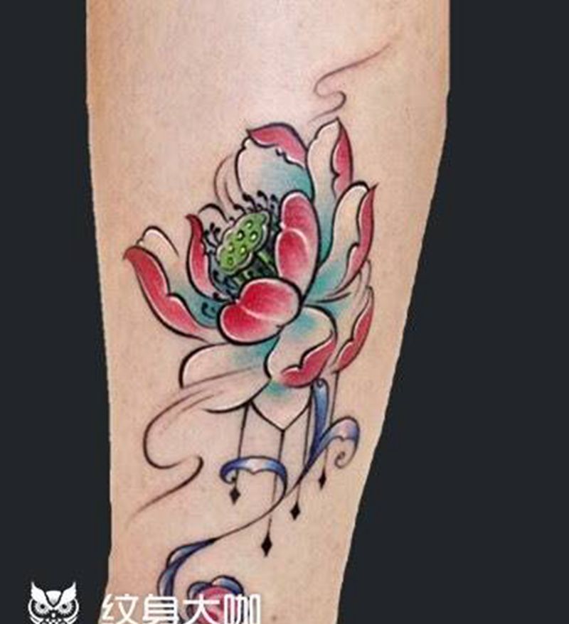 水莲纹身图片