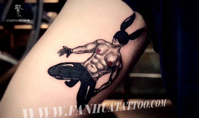 花美男纹身图片_成品手稿手臂欧美人物原创纹身图案