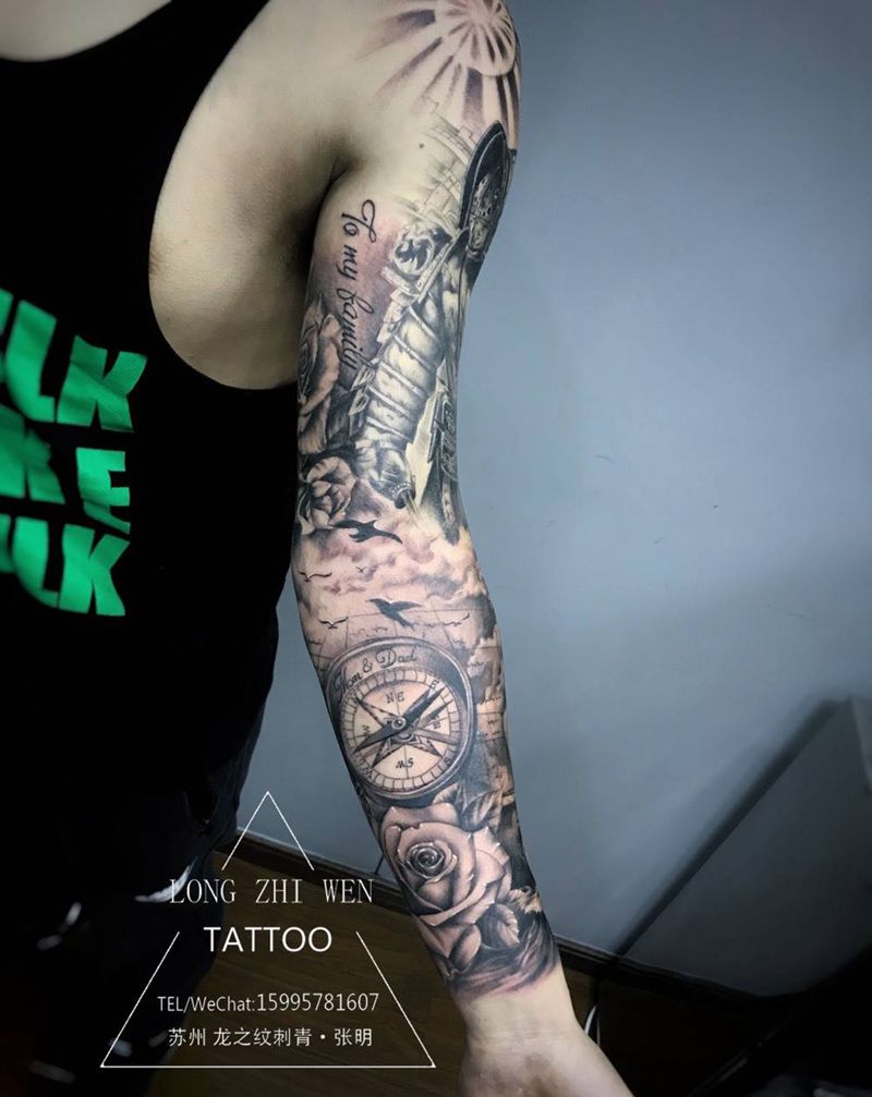 欧美花臂纹身图片