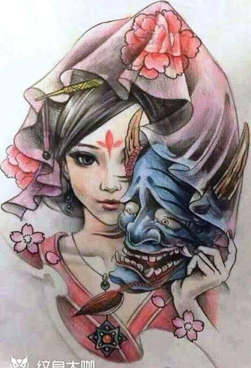 艺妓纹身图片