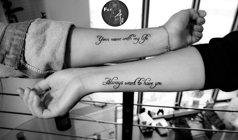 小英文纹身图片_成品手稿手臂手部字符纹身图案