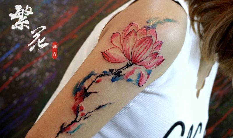 近期小图作品 小清新纹身图片_成品手稿腰部清新几何贴纸习俗植物原创纹身图案