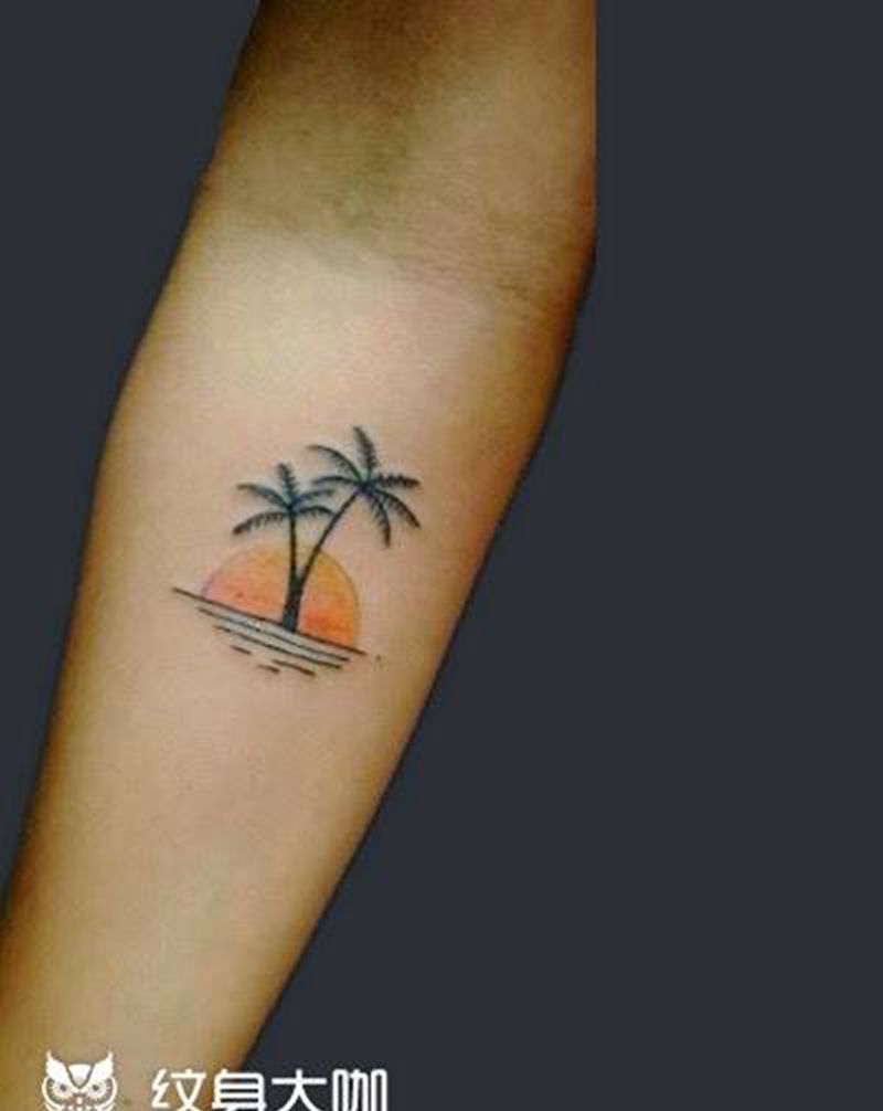 椰子树纹身图片