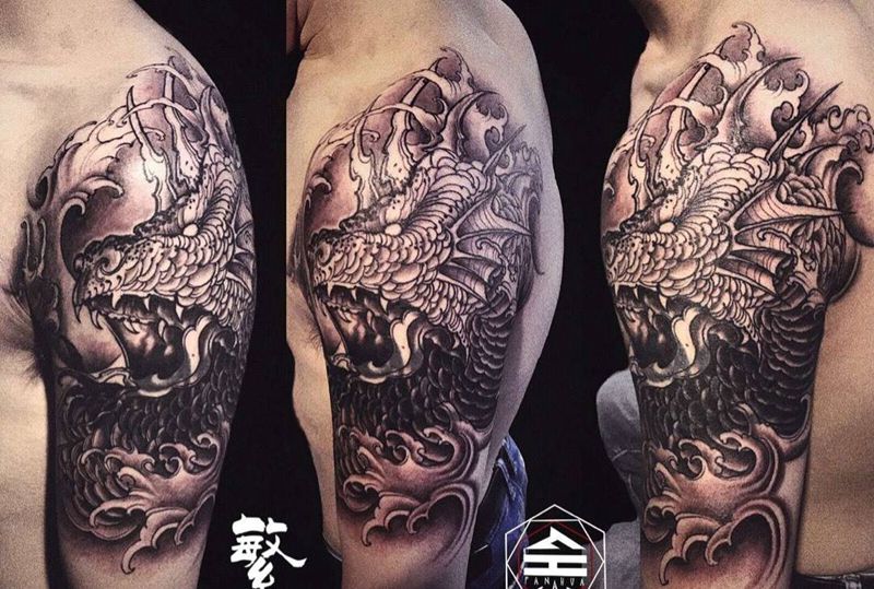 旧纹身遮盖(待续)纹身图片_手稿手臂传统动物原创旧遮盖写实肩部纹身图案