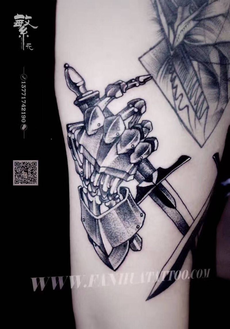 机械手纹身图片_手稿成品手臂欧美人物纹身图案
