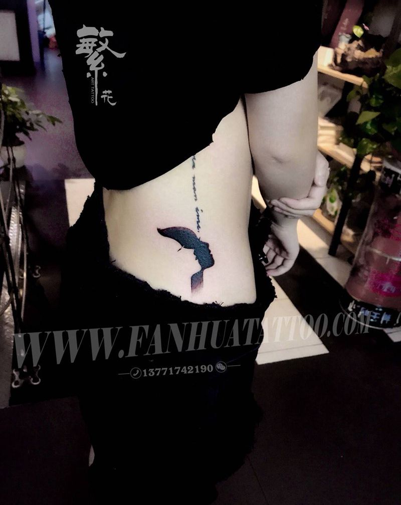 遮盖纹身图片_成品手稿腰部欧美人物纹身图案