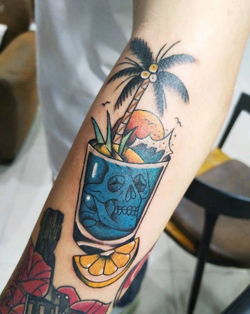 清凉一夏纹身图片_手臂Old School纹身图案