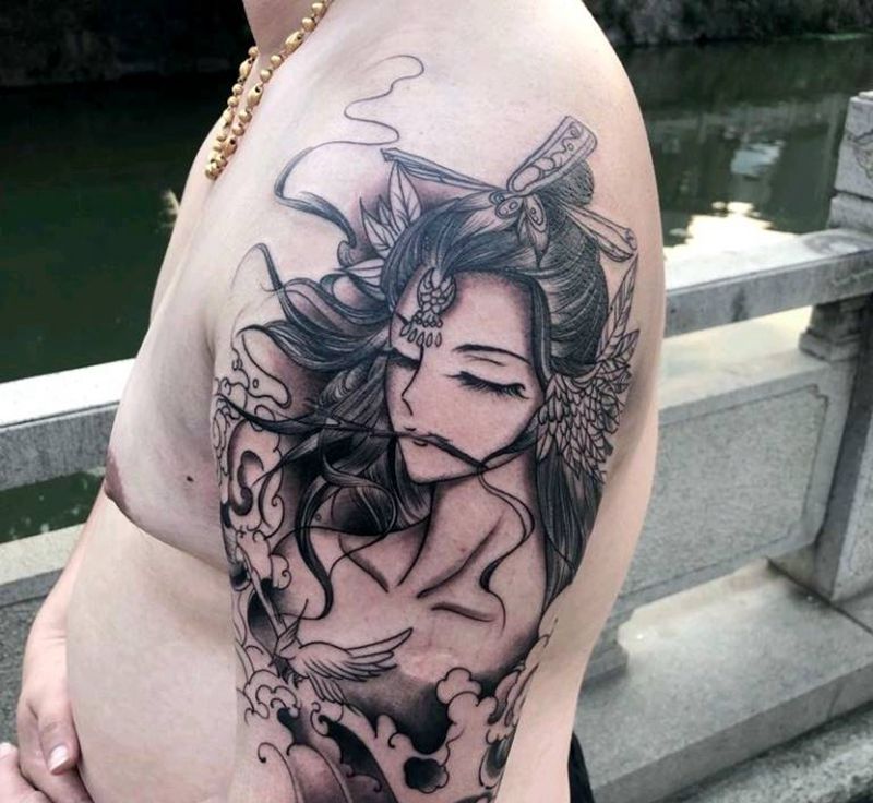 艺妓纹身图片_手臂纹身图案