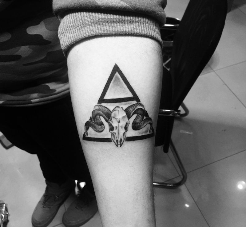 羊头纹身图片