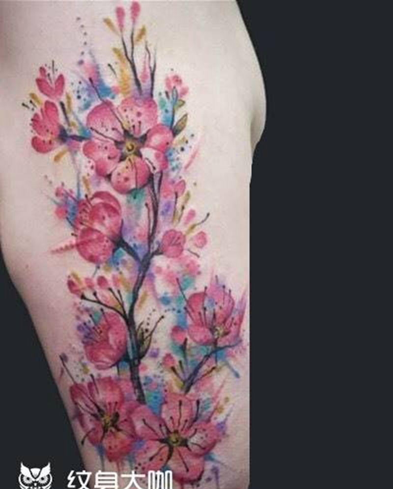 桃花纹身图片