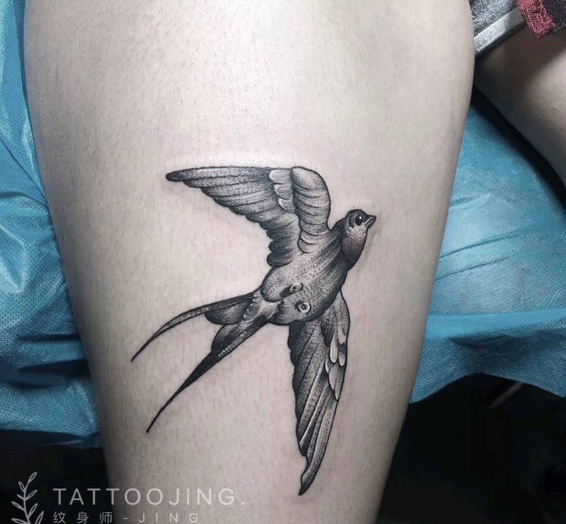 本店作品纹身图片_腿部纹身图案