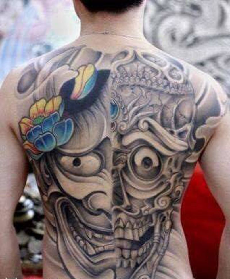 满背般若纹身图片