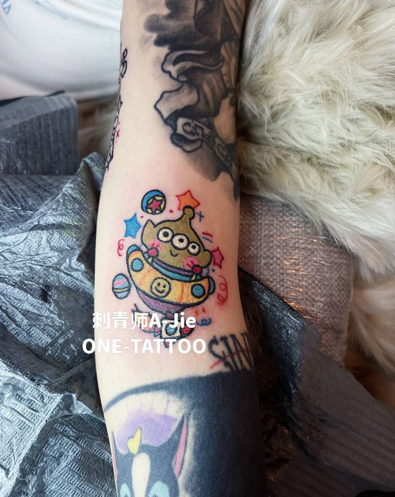 三眼仔纹身图片_手臂New School卡通纹身图案