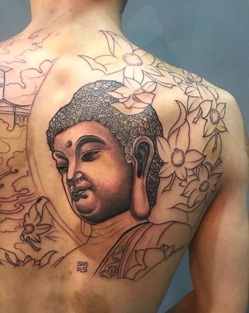 佛，未完成纹身图片
