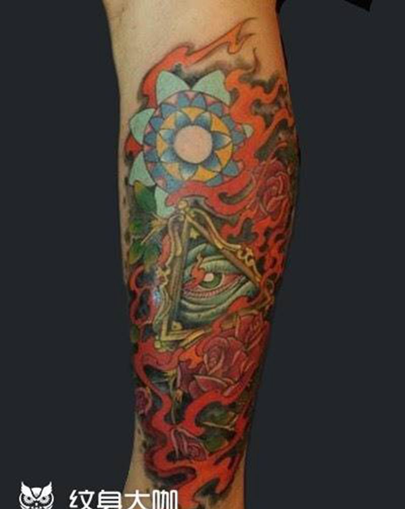 花腿纹身图片