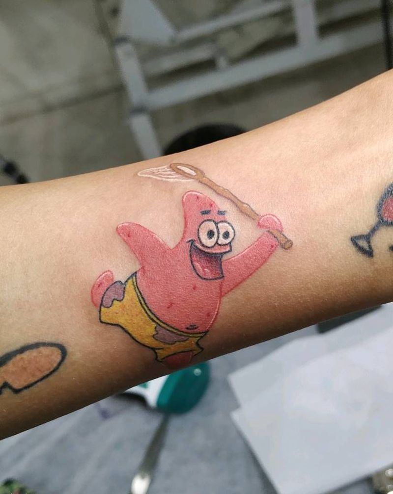 派大星纹身图片_手臂New School纹身图案