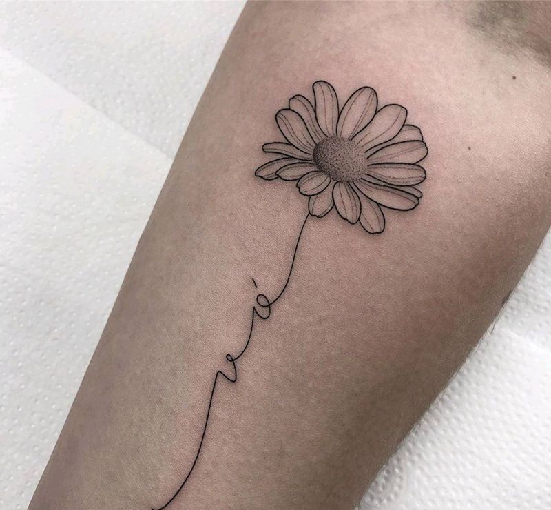 雏菊！纹身图片_手臂几何纹身图案