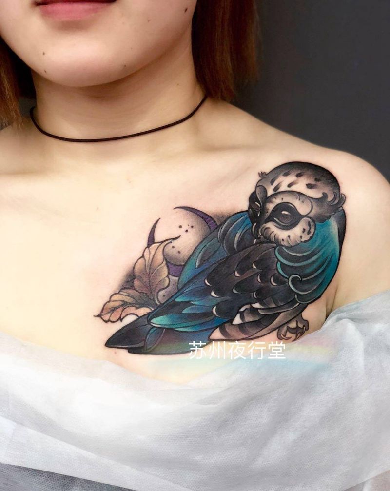 school遮盖作品纹身图片_成品胸部欧美动物原创纹身图案