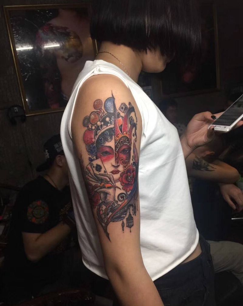 花旦纹身图片_手臂纹身图案