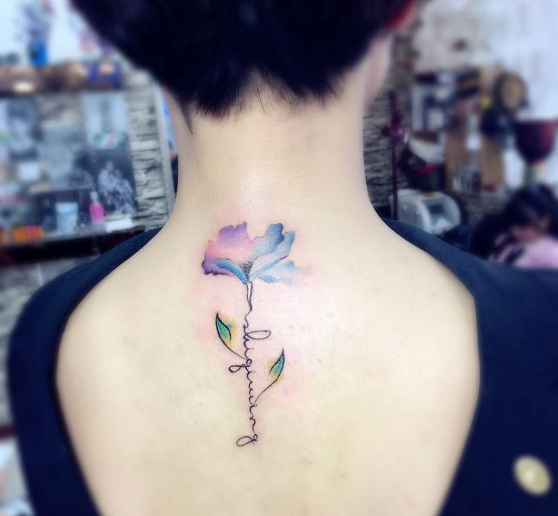 小作品纹身图片_成品颈部肩部手臂背部手部脚部腿部欧美清新纹身图案