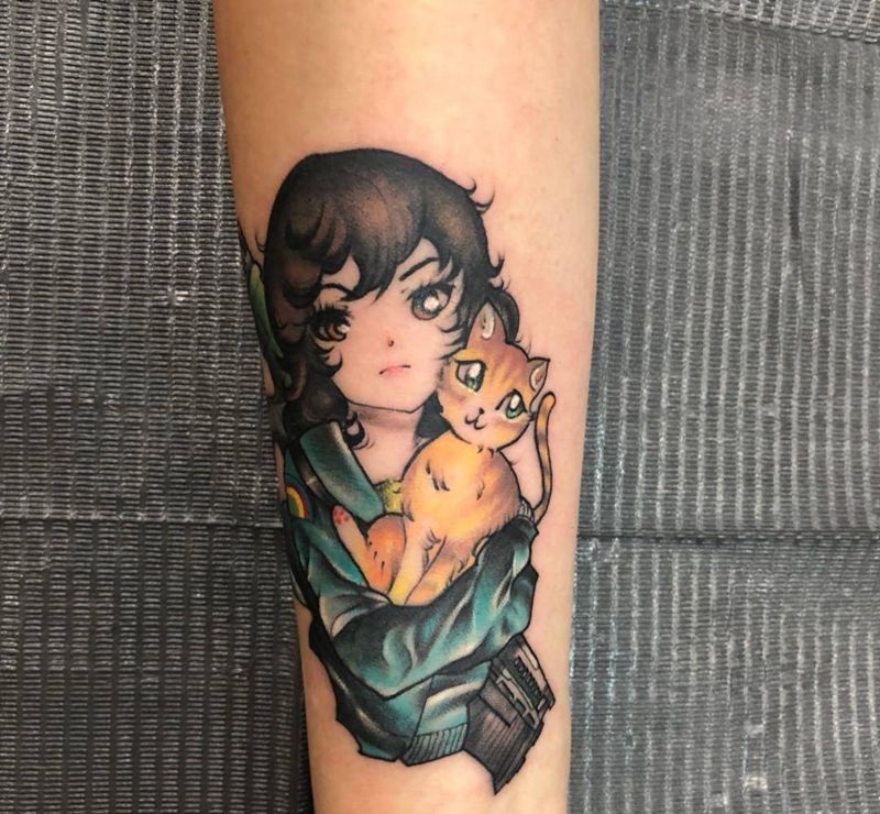 遮盖作品纹身图片_成品手臂欧美人物纹身图案