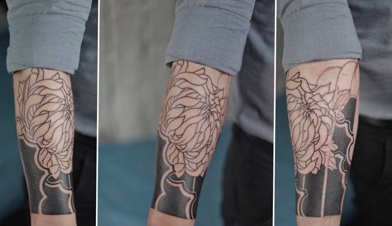 传统樱花臂纹身图片_老传统新传统纹身图案