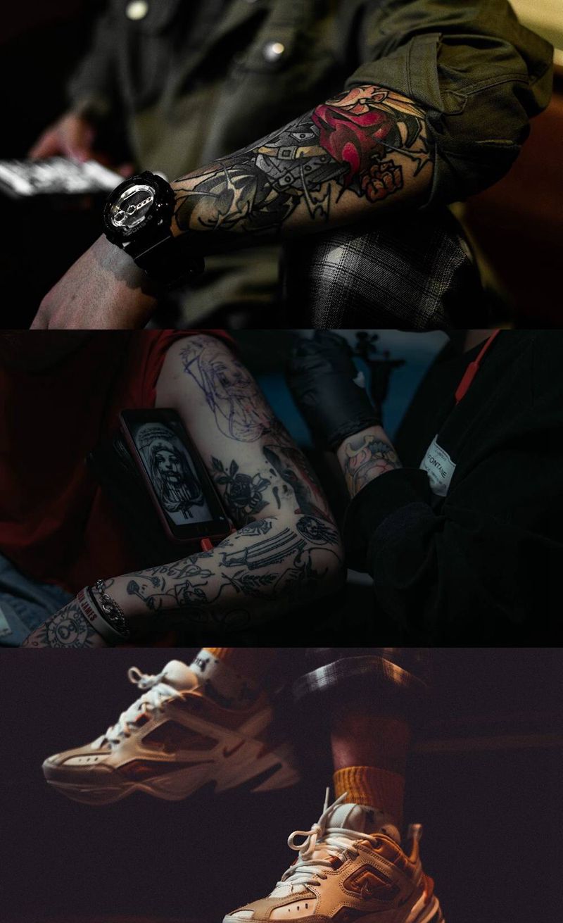 苏州工作纹身图片_腰部手部几何纹身图案