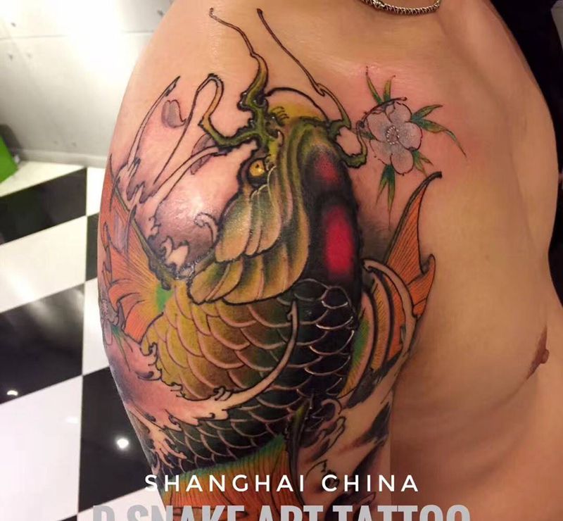 传统鲤鱼纹身图片