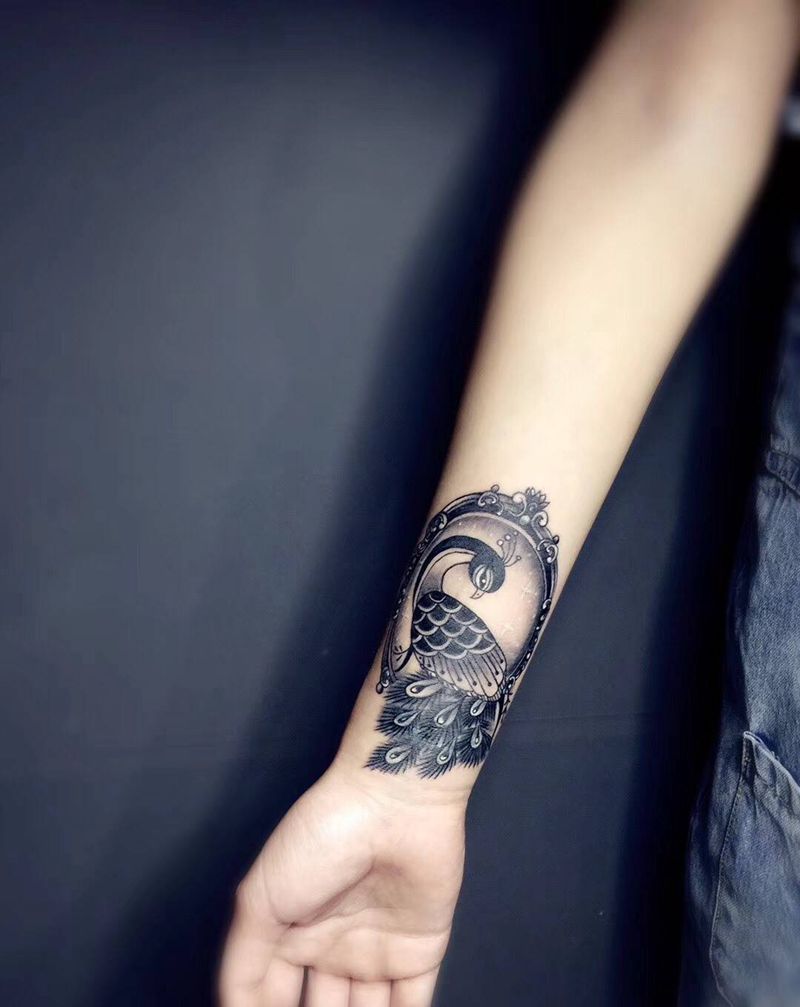 遮盖作品纹身图片_成品手臂欧美动物纹身图案