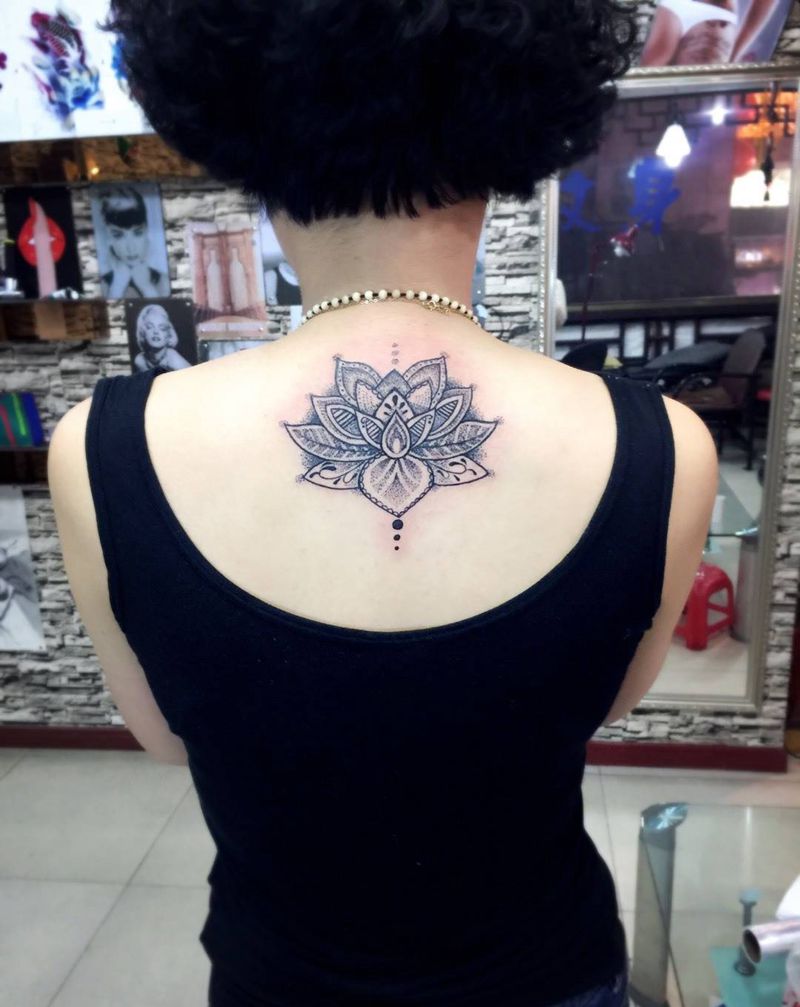 梵花纹身图片_成品背部肩部清新习俗静物植物腰部腿部胸部纹身图案