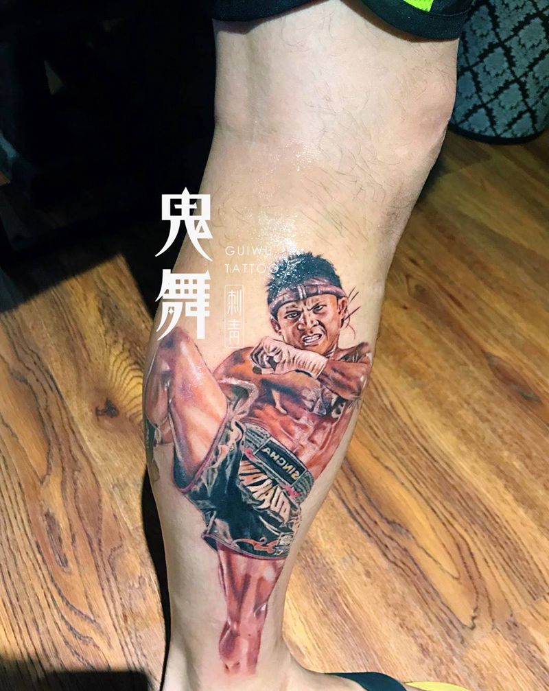 泰拳王纹身图片