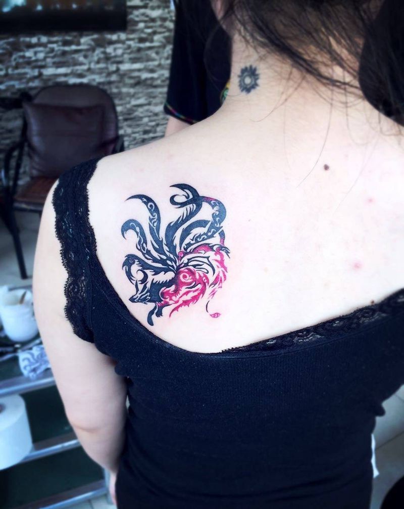 九尾狐图腾纹身图片