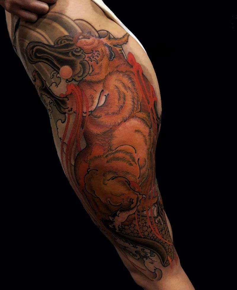 鸭嘴龙兽纹身图片