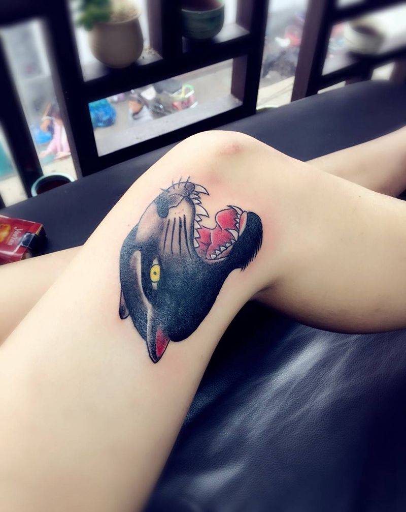 黑豹一枚纹身图片