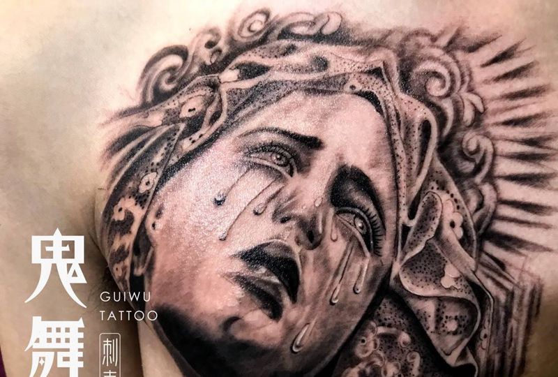 自由女神纹身图片_欧美肖像成品纹身图案